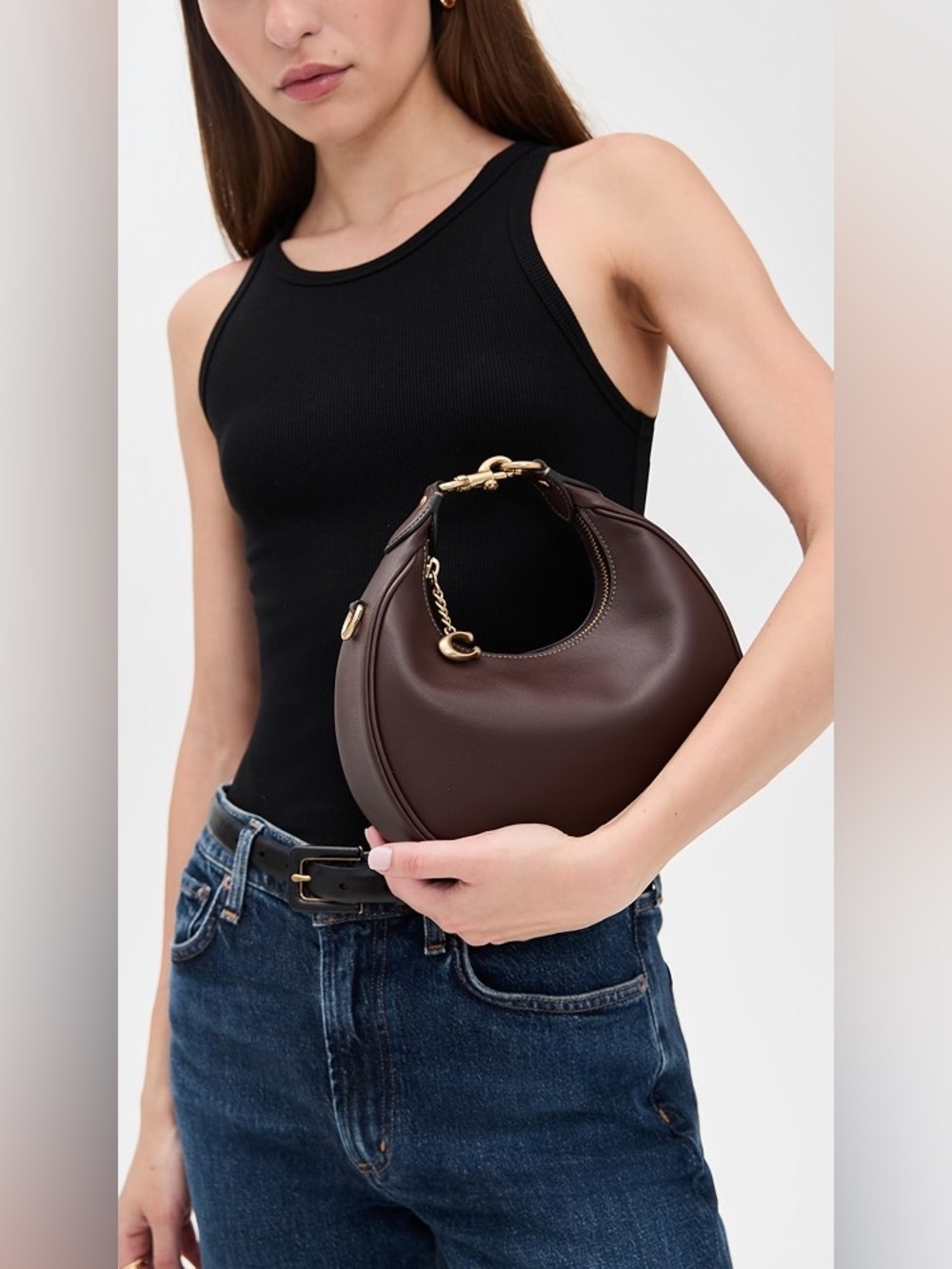 ‼️NEW Coach Jonie Small Brown Leather Shoulder Bag 22 Crossbody Bag